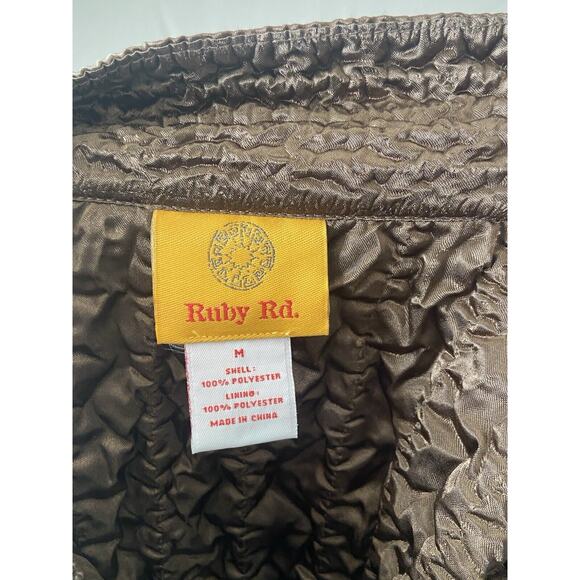 Ruby Rd Womens Whimsigoth Floral Satin Popcorn Jacket Size M Victorian Chic - Picture 3 of 8